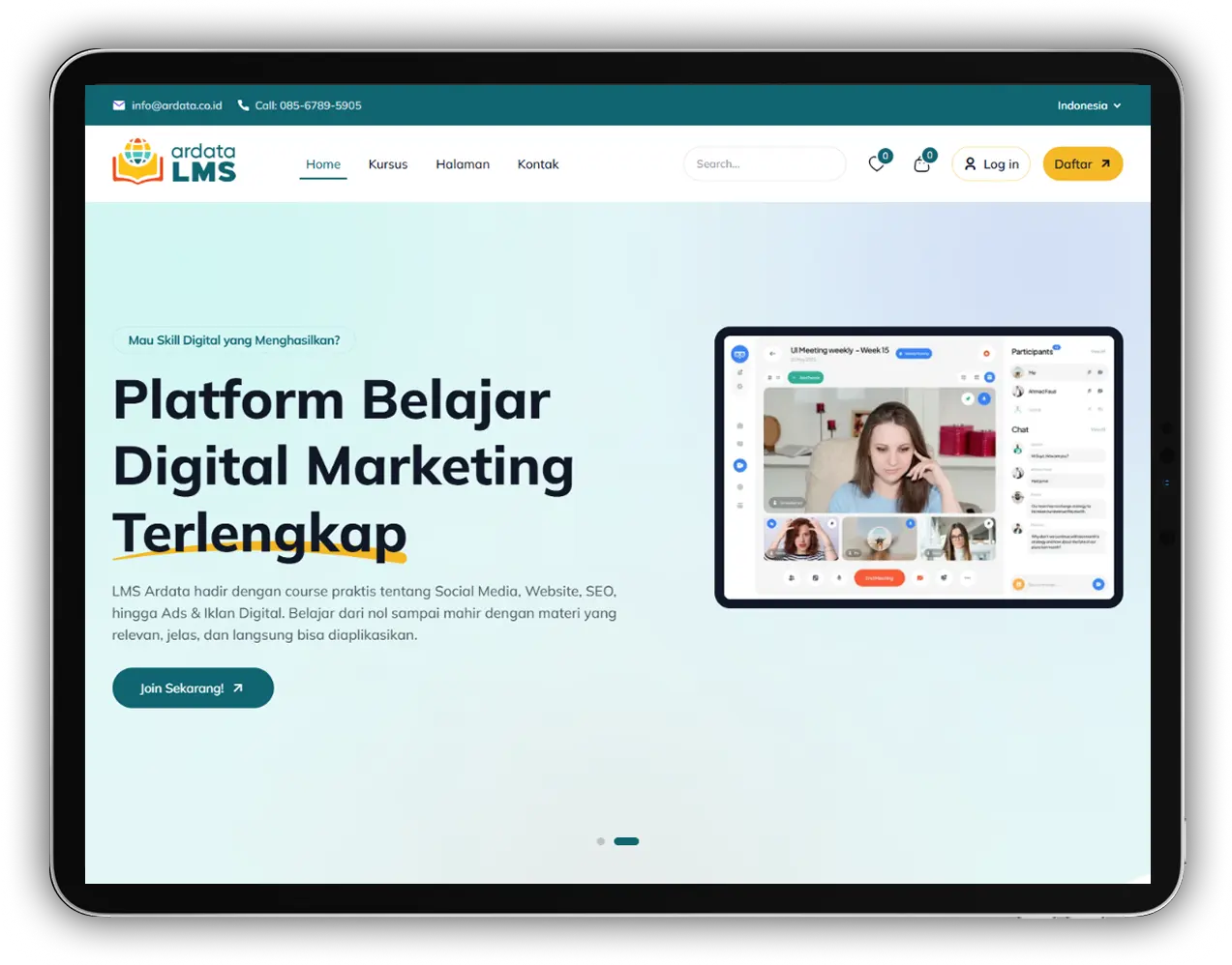 Jasa Pembuatan Platform Kursus Online (LMS) Profesional & Terintegrasi - Mockup Sistem