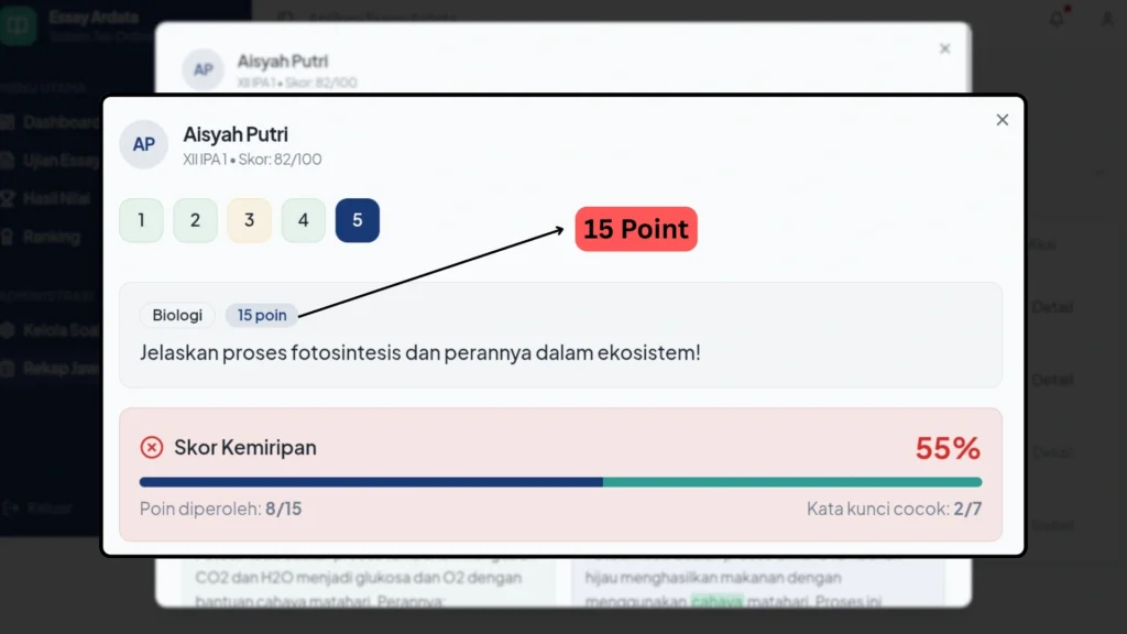 Penilaian Fleksibel dengan Bobot Nilai Per Soal - Jasa Pembuatan Aplikasi Tes Essay Uraian