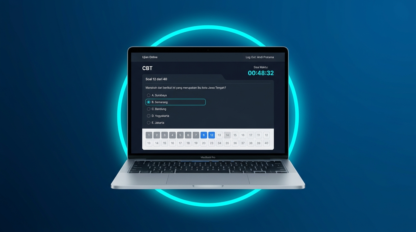 Mockup Sistem Ujian Online CBT Ujian.or.id